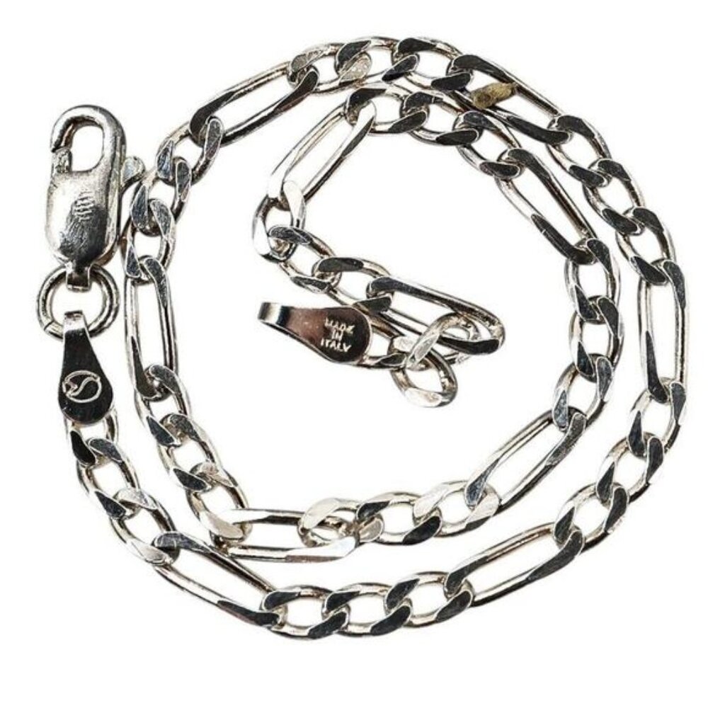 Avon Allure Of Silver Sterling 925 Figaro Chain Bracelet 8.2 In 1995 W Box